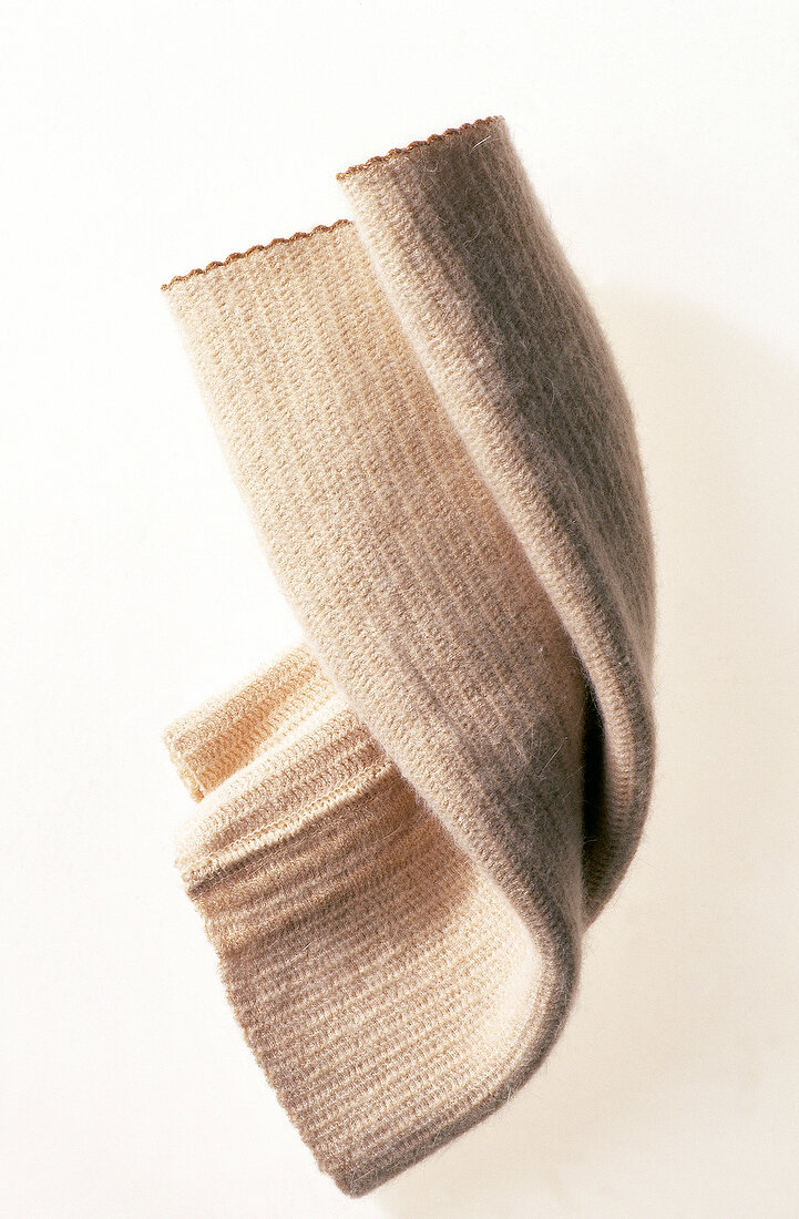 Close-up of crepe knee warmer caps for heat therapy