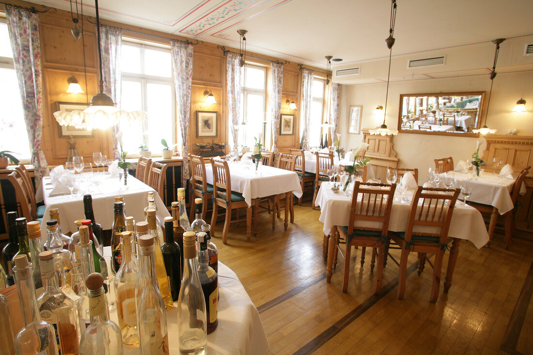 Tables laid in restaurant, Germany