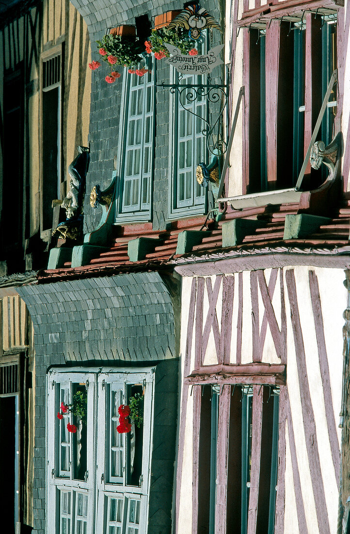 Half-timbered houses in Morlaix, Brittany, France