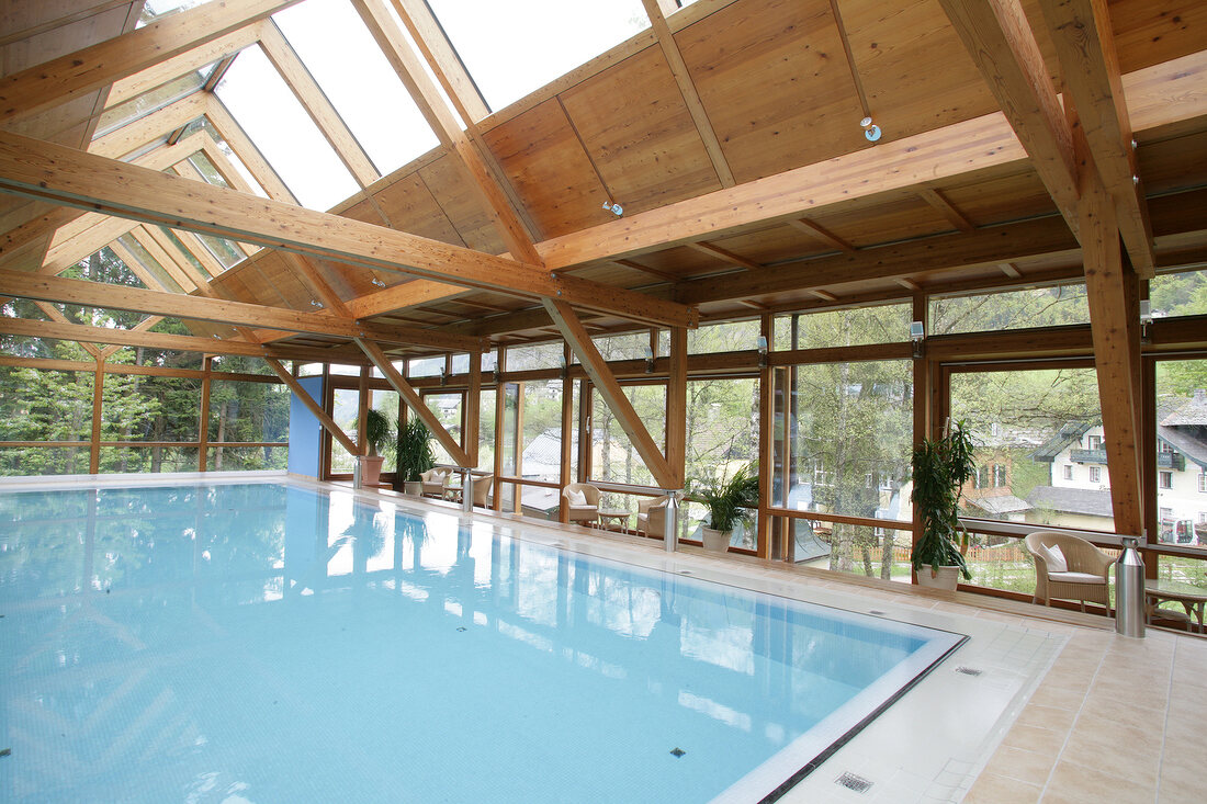 Swimming pool in Hotel Hollweger, Sankt Gilgen, Salzburg, Austria