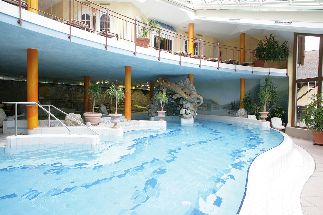 Swimming pool at Eingang zu den Restaurant, Ebner's Waldhof, Germany