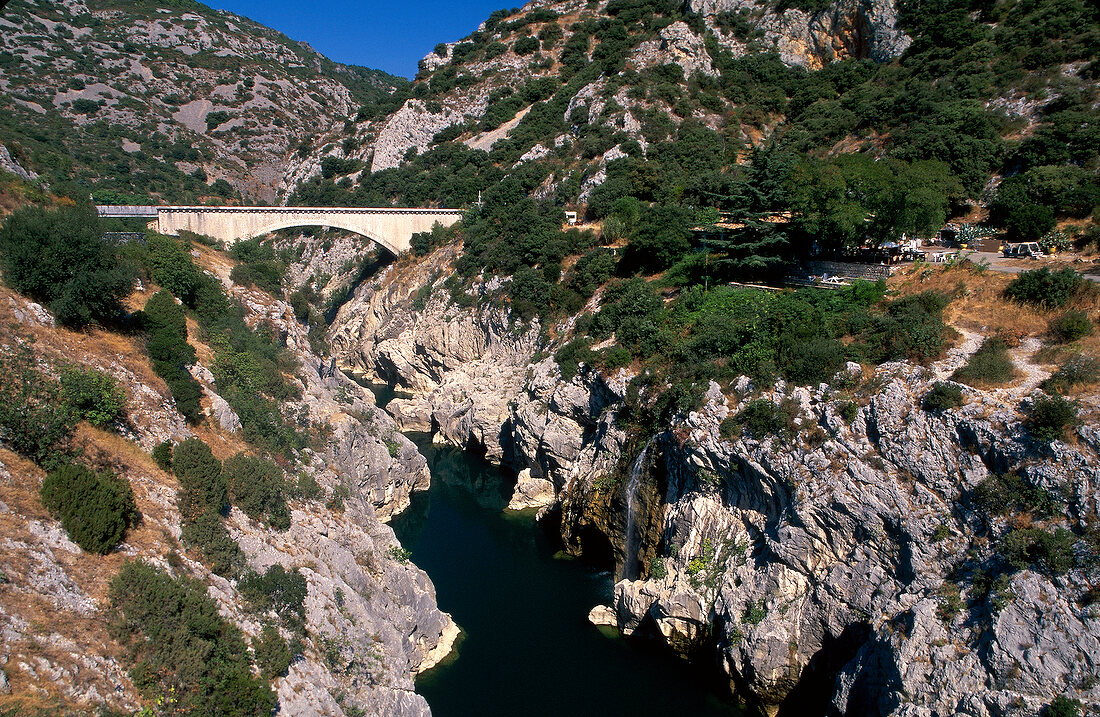 View of Herault Gorge in Languedoc-Roussillon, France