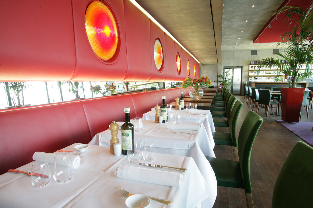 Tables laid in restaurant, Austria