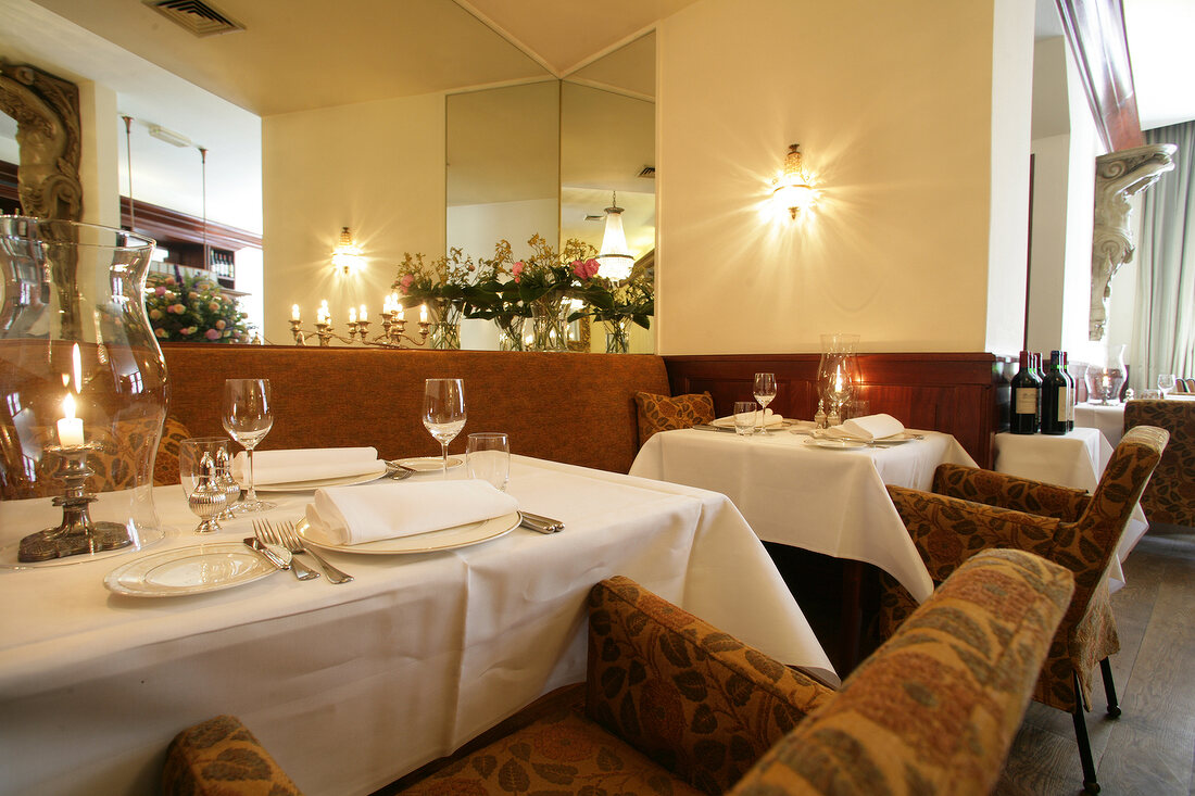 Tables laid in restaurant, Netherlands