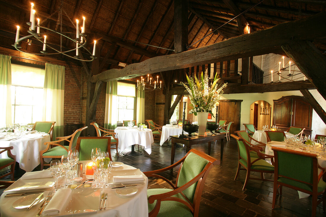 Tables laid in restaurant, Netherlands