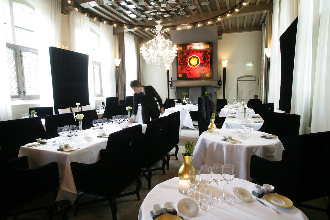 Tables laid in restaurant, Netherlands