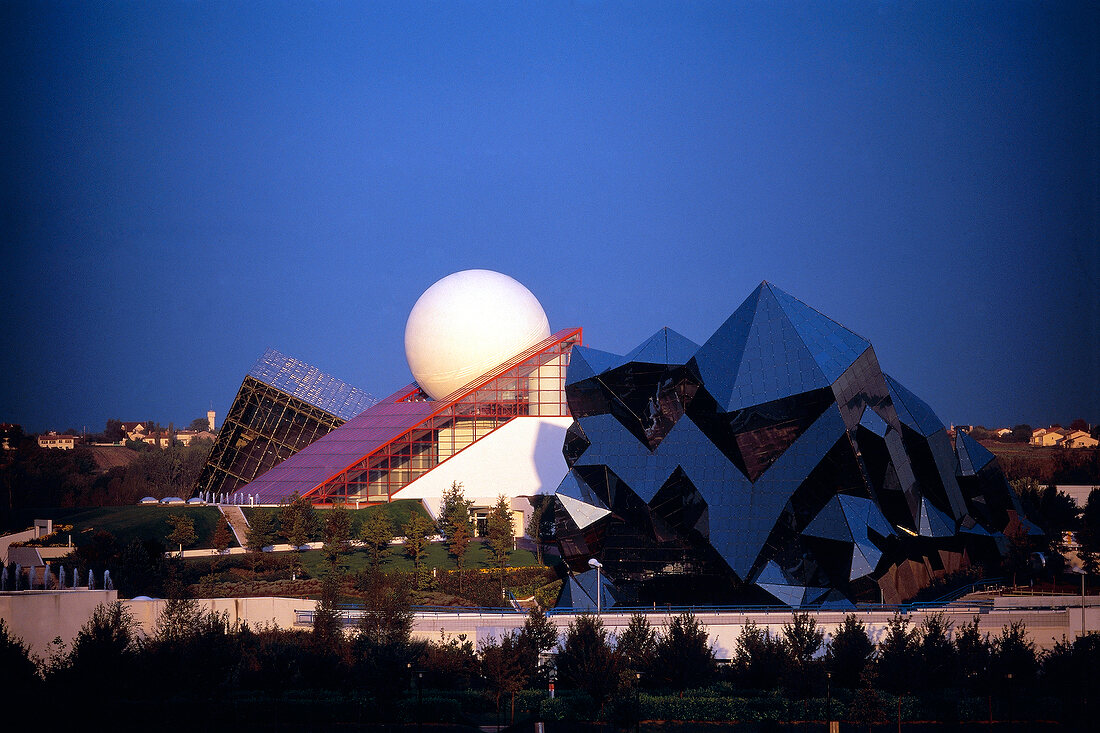 View of Futuroscope at night, Poitiers, France