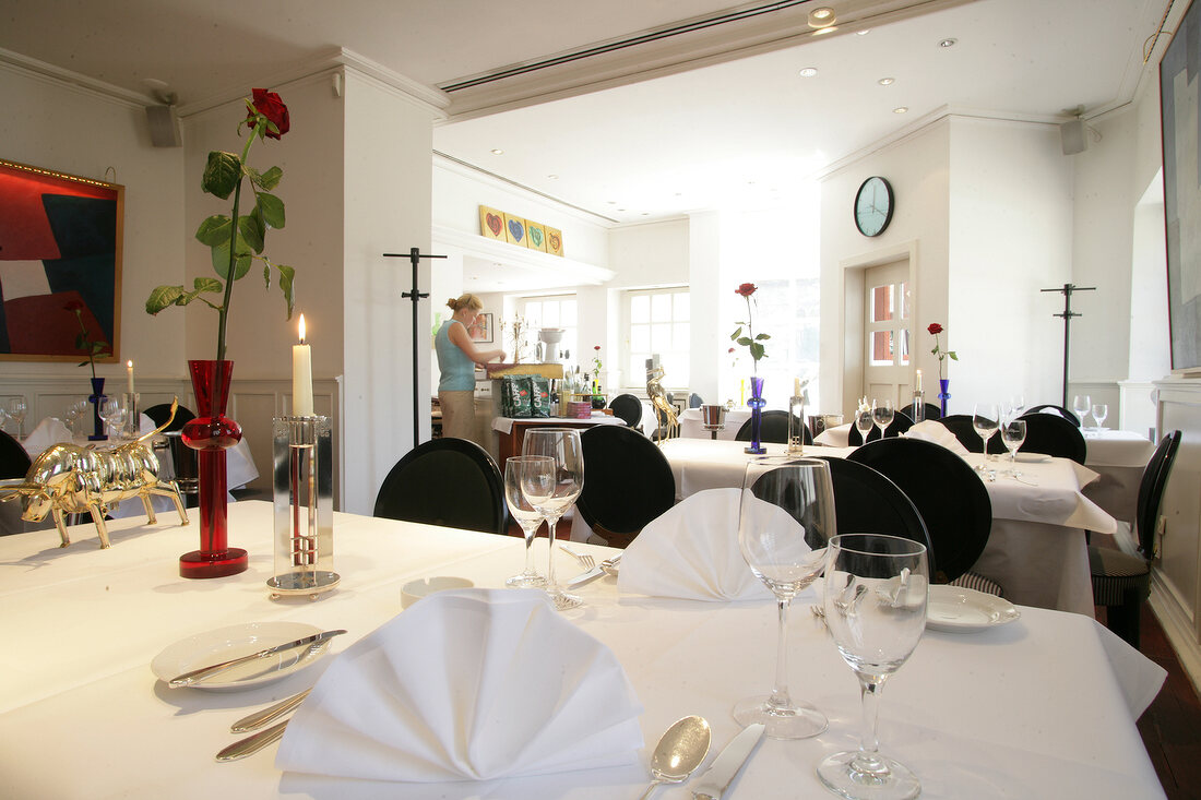 Table laid in restaurant, Germany