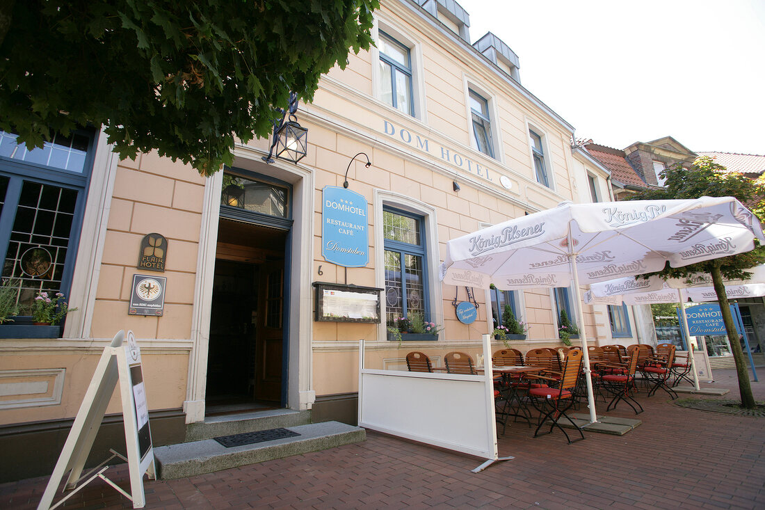 View of hotel entrance and sitting area, Germany