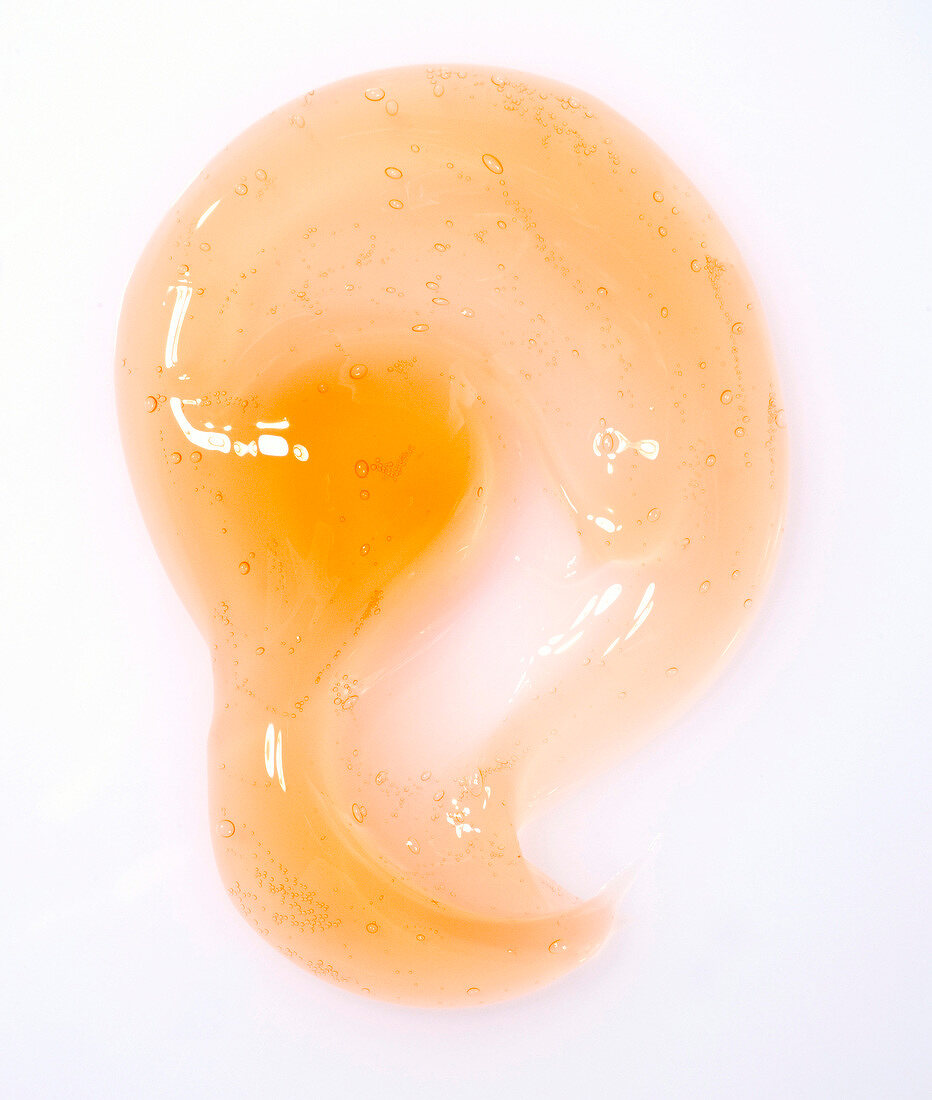 Close-up of hair gel on white background