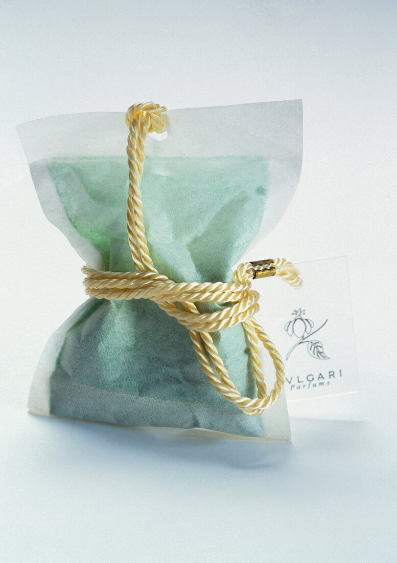 Close-up of bathing tea bags with scented water