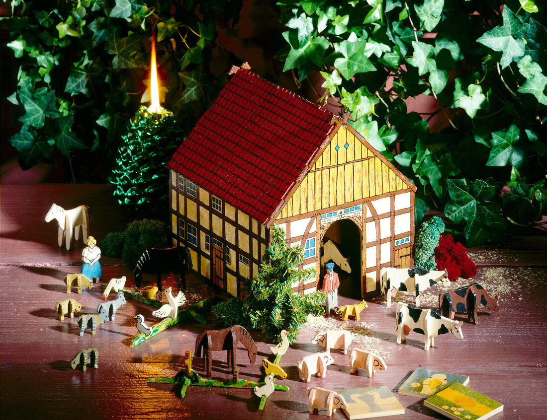 Bauernhof im Din-A4-Format aus Holz Modell
