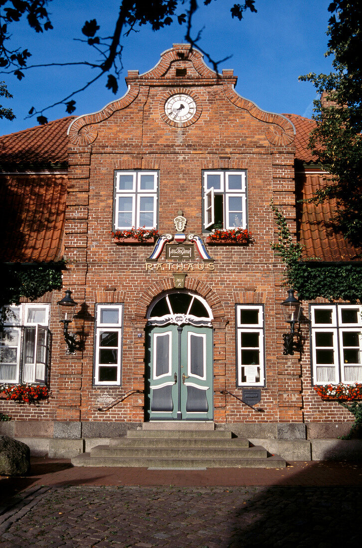 Facade of town hall, Panker, Germany