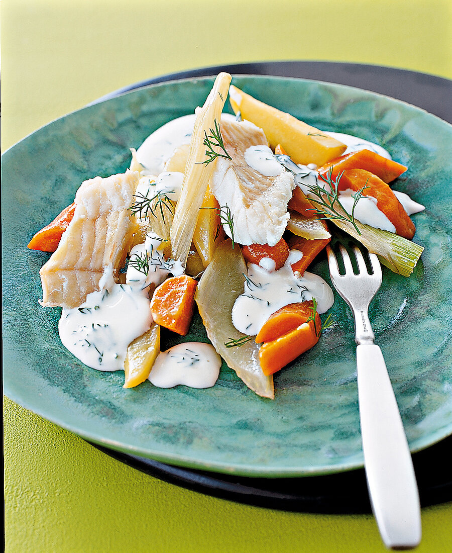 Fischfilet mit Kartoffelgemüse 