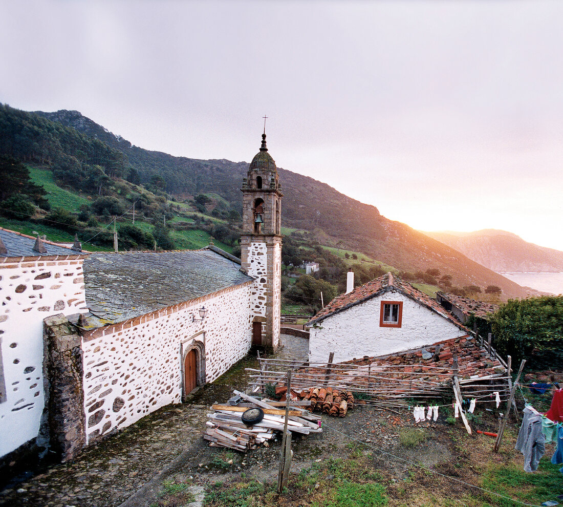View of chapel in San Andres de Teixido, Spain