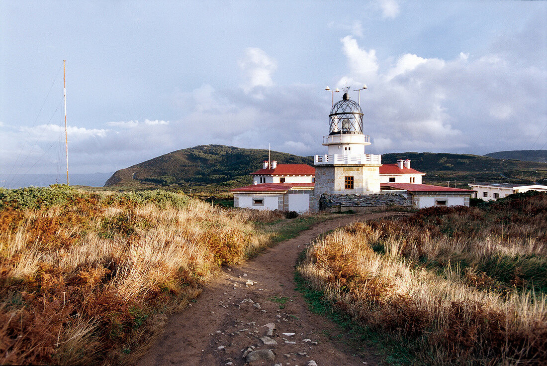 View of lighthouse at the northernmost point of Galicia, Spain