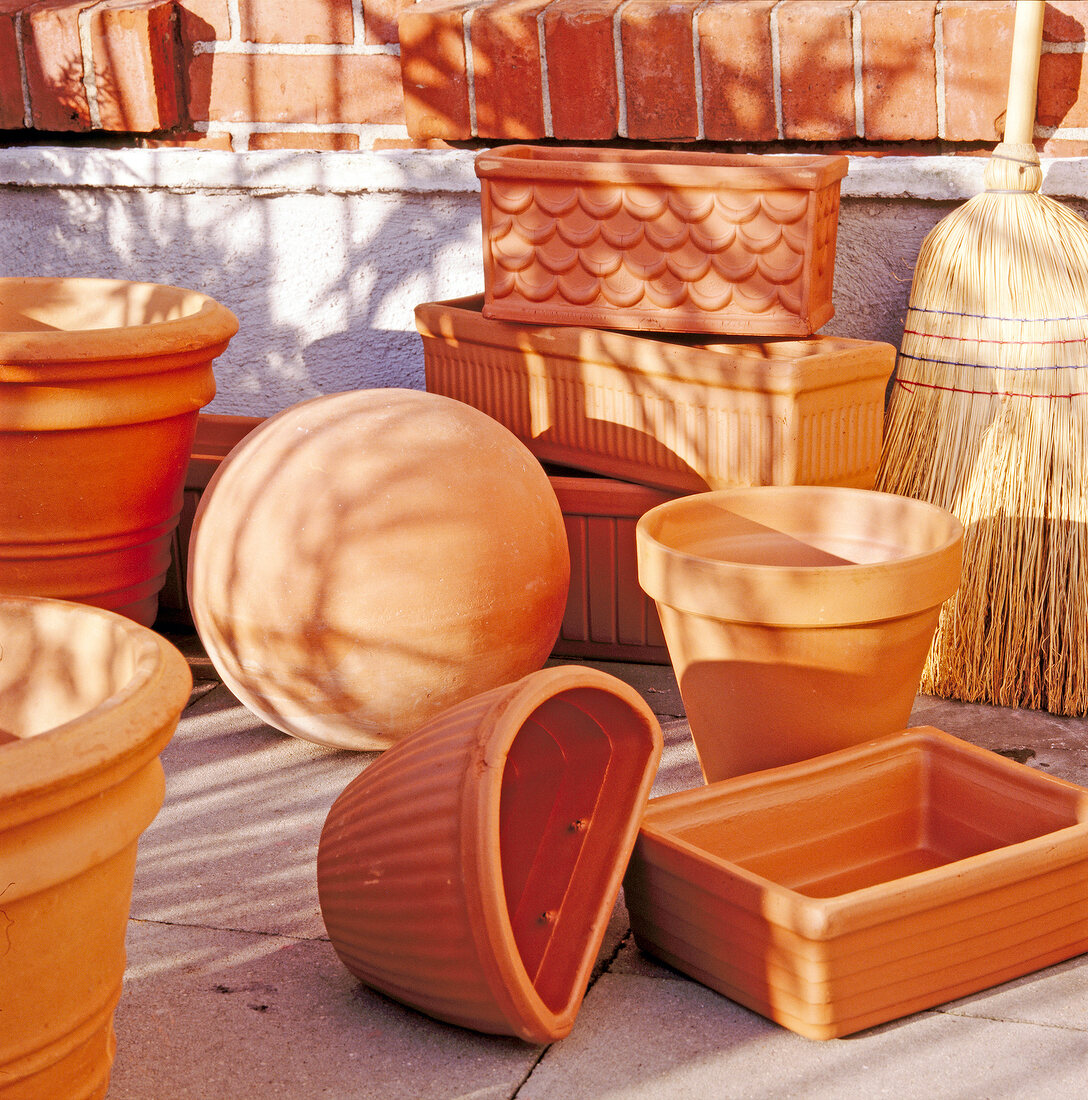 Various terracotta pots