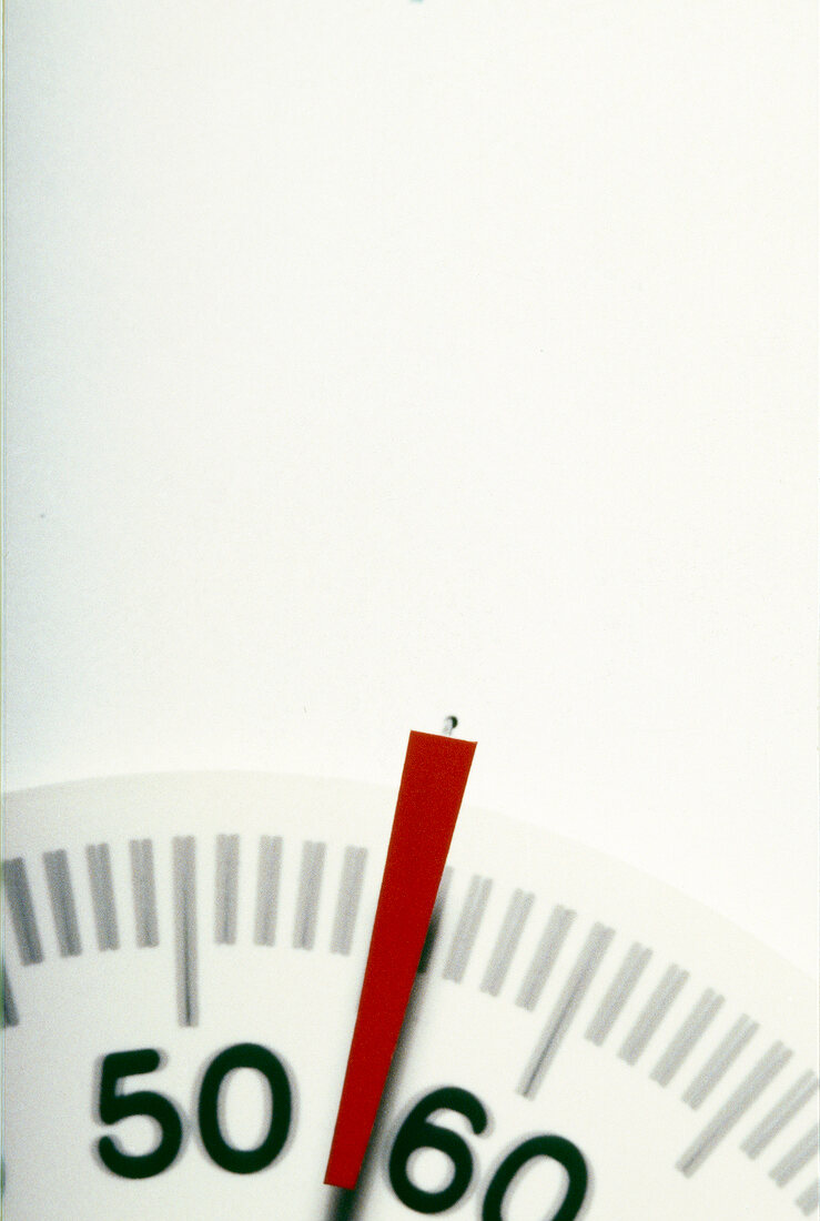 Close-up of weight scale reading