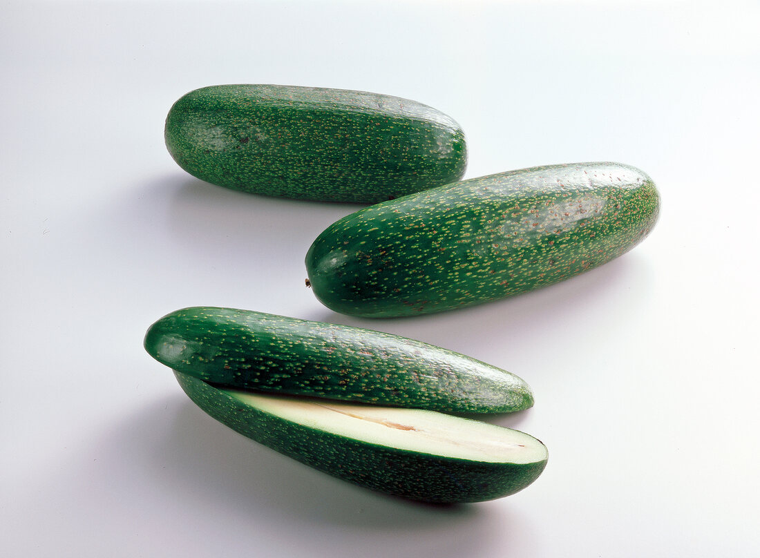 Cocktail avocados on white background