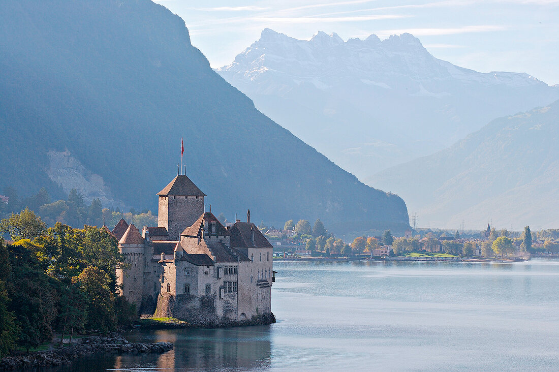 Château Chillon in Veytaux bei Montreux am Genfer See