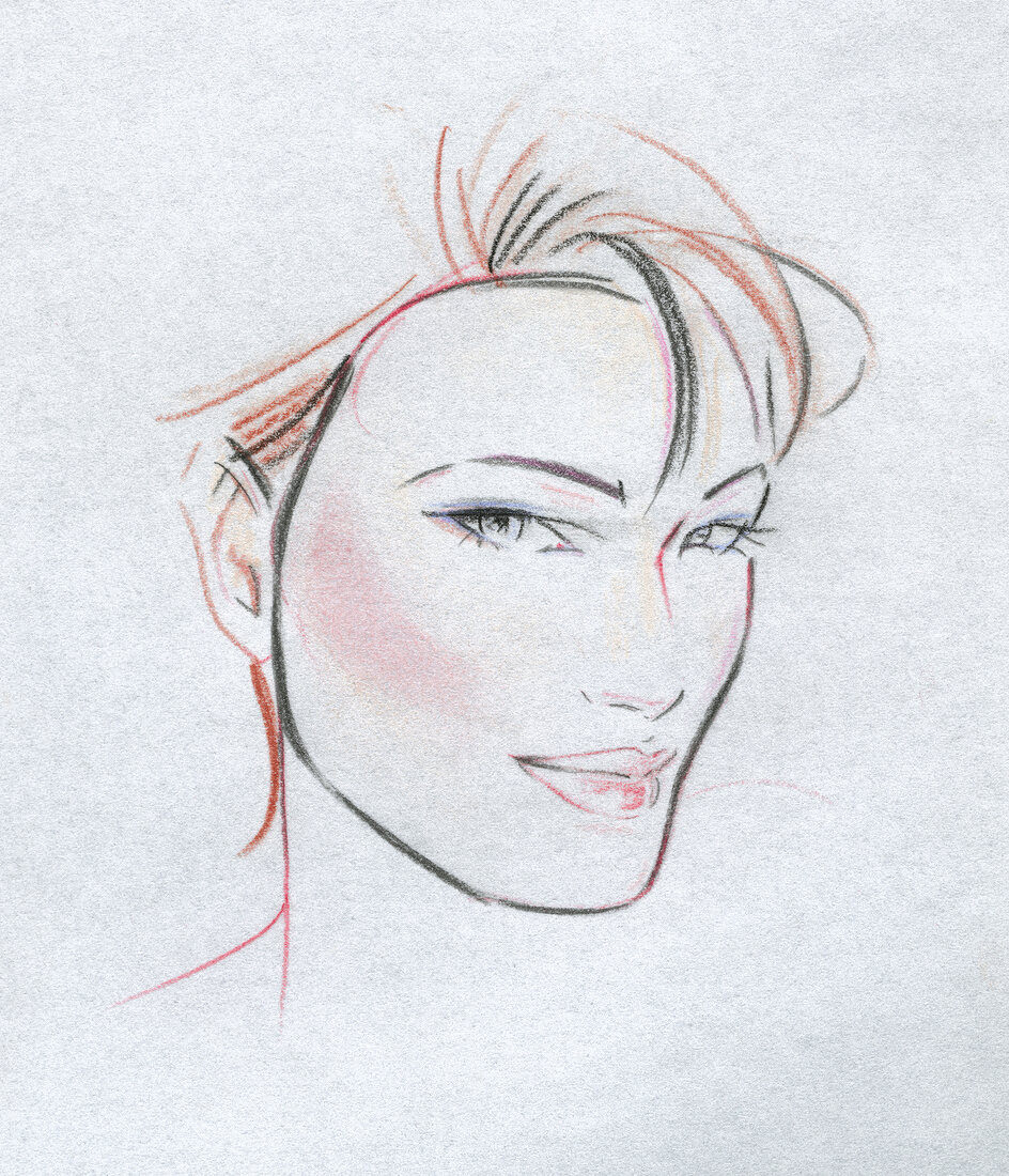 side profile face woman drawing