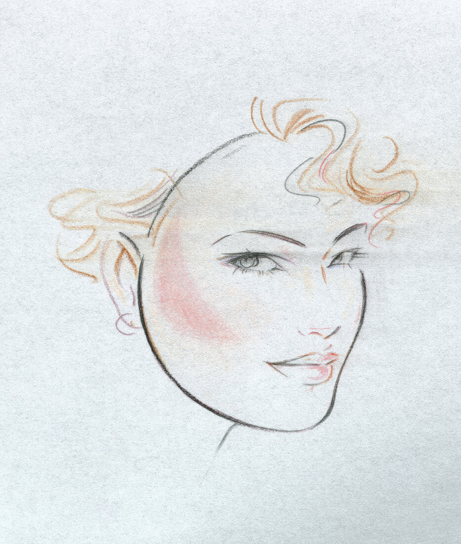 girl face side profile drawing