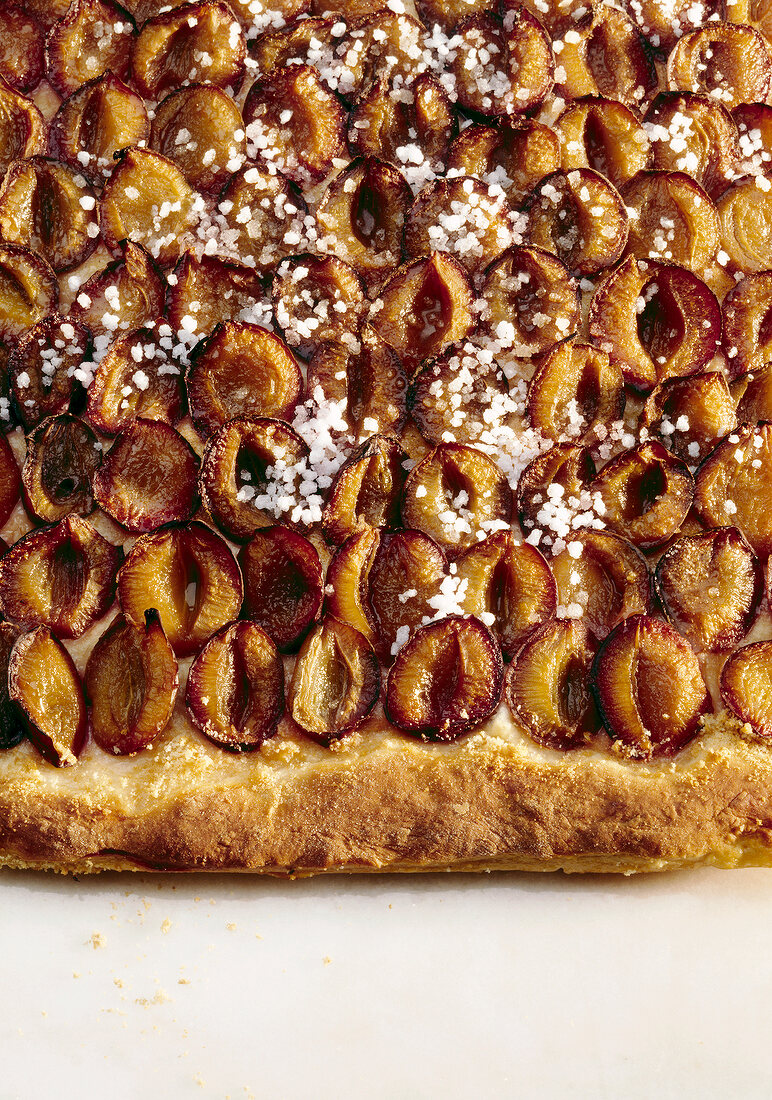 Close-up of plum cake