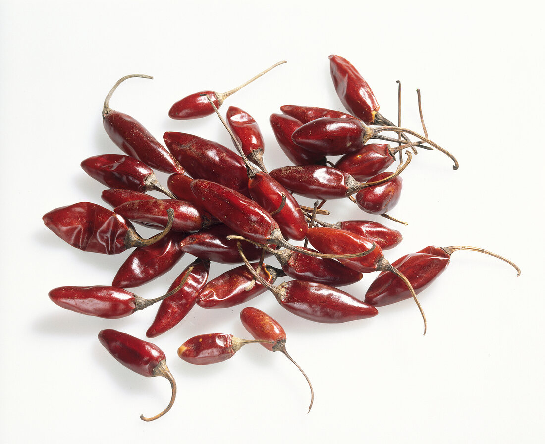 Close-up of chilli catarina on white background