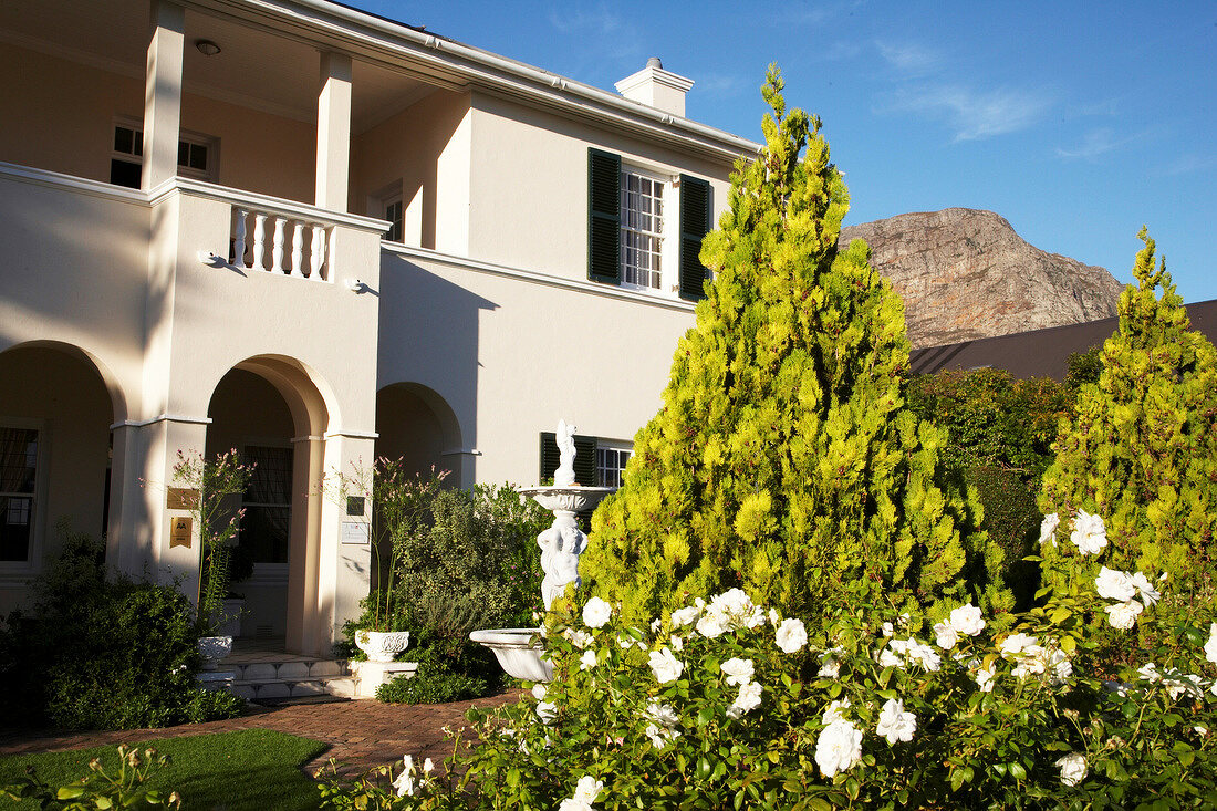Facade of la Fontaine Guest House, Franschhoek, South Africa