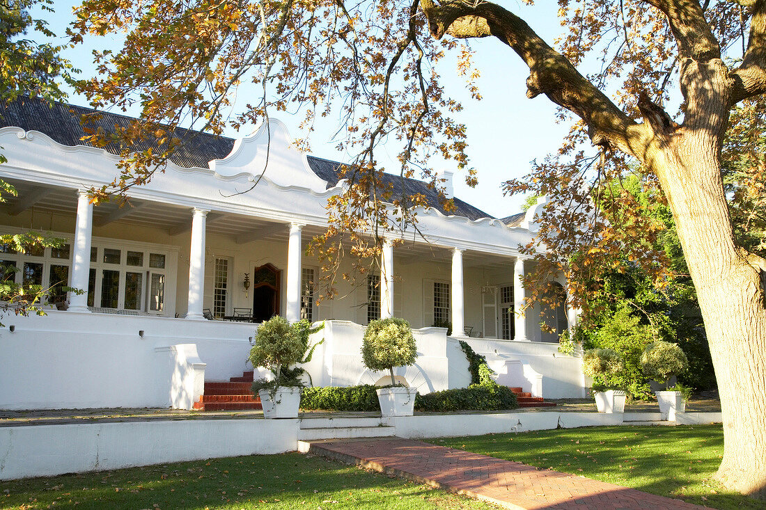 Südafrika, Weingut Diemers Fontein, Haupthaus, Wohnhaus mit Veranda