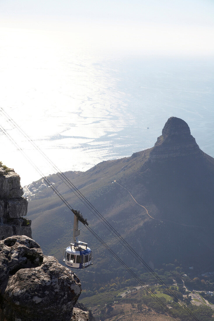 View of Table Bay from Table mountain, Cape Town, South Africa, aerial view