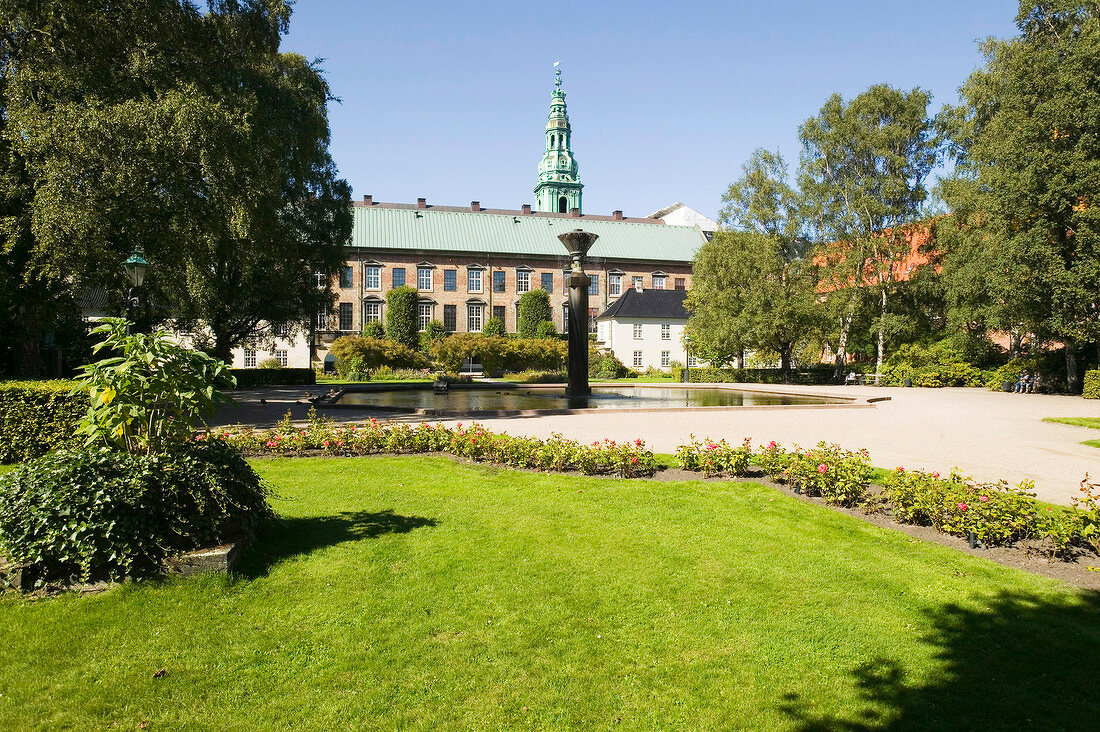 Garden of the library at Christiansborg Palace in Copenhagen, Denmark