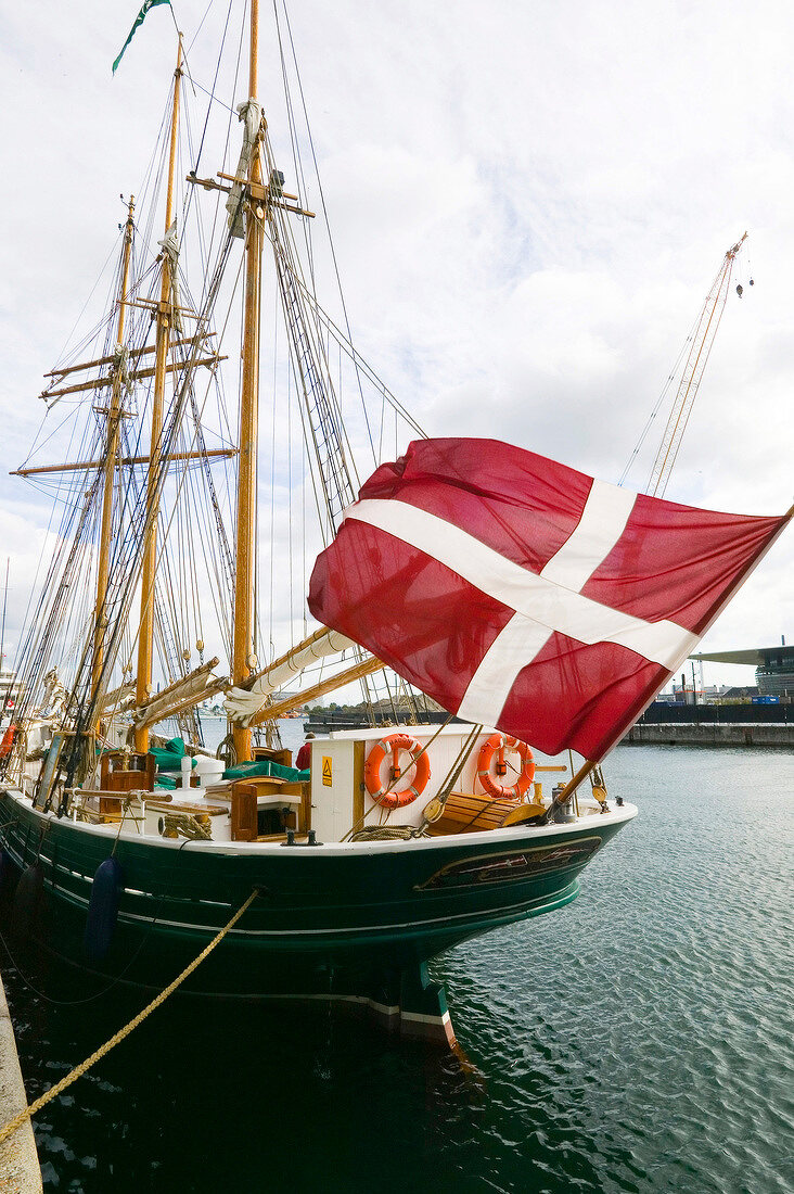 Segelschiff "George Stage" im Hafen von Kopenhagen.
