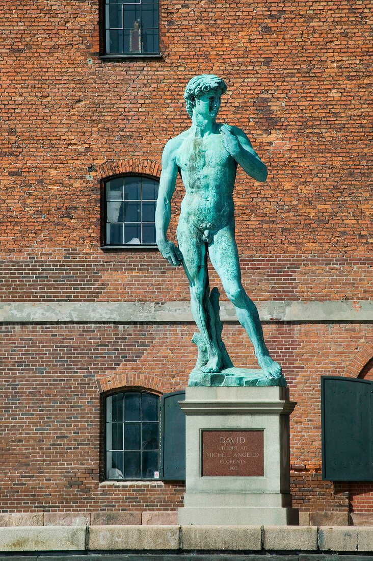 David statue in front of royal museum in Copenhagen, Denmark