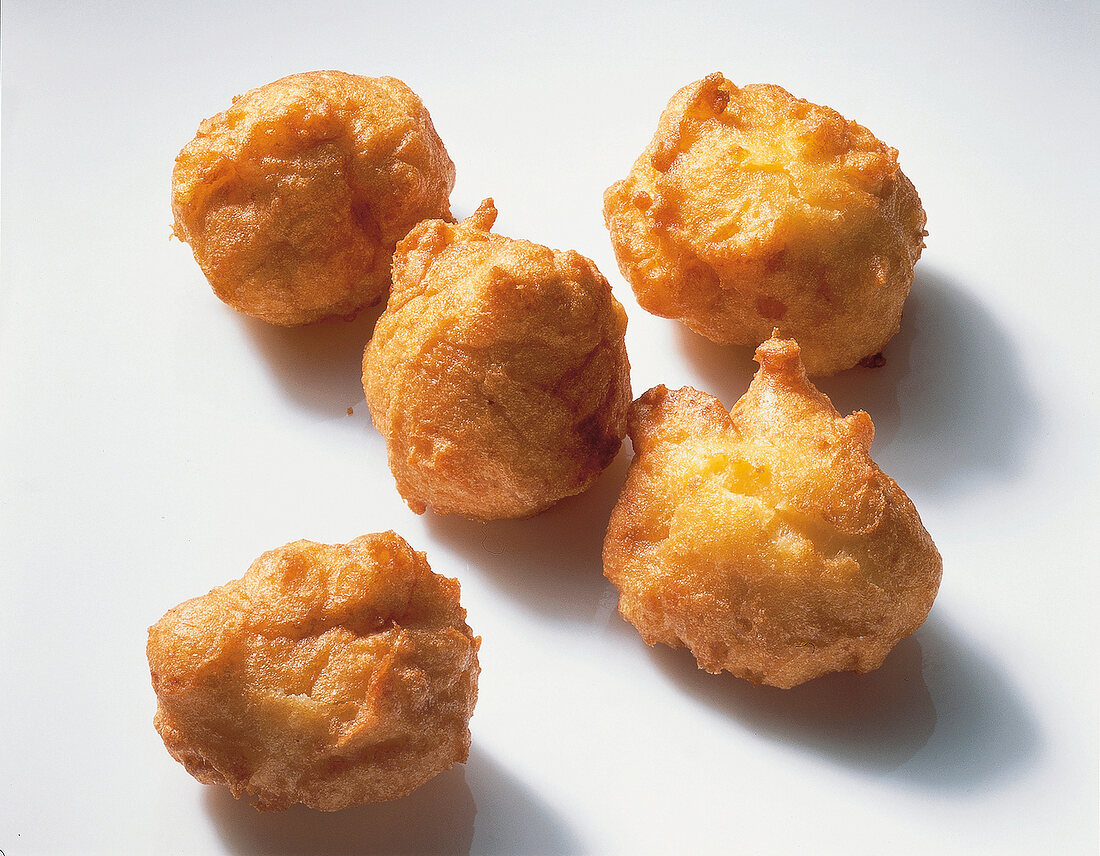 Potato balls on white background