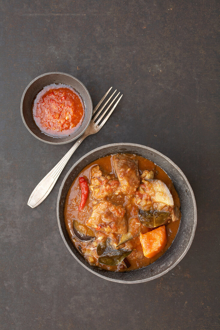 Lammcurry mit Süßkartoffeln und Auberginen