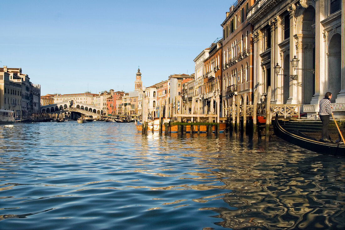 Fassaden am Canal Grande in Venedig, Wasser, Gebäude