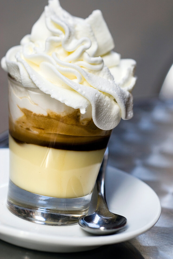 Iced coffee with whipped cream at Cafe dei Dogi, Venice