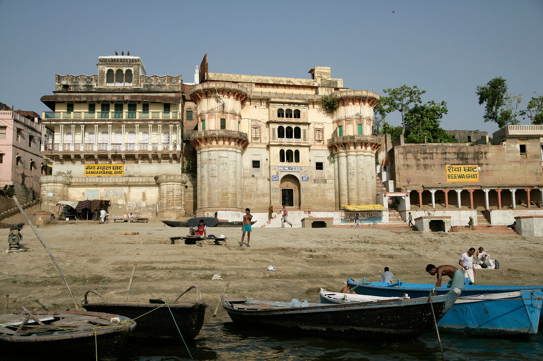 Indien, Ganga Mahal Ghat und Reewa G hat am Ganges