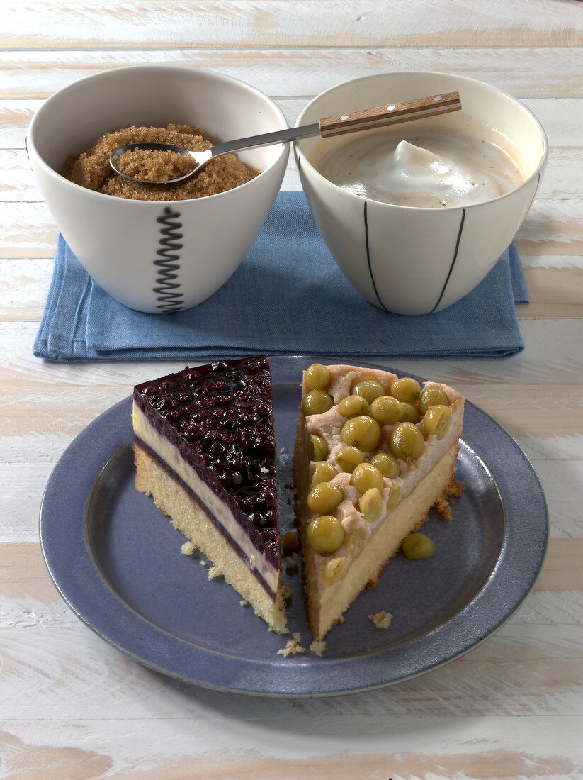 Blueberry and gooseberry pie on plate