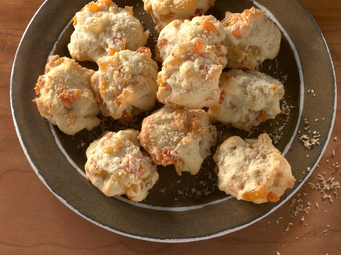 Exotic biscuits on plate