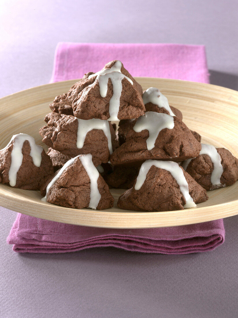 Chocolate mountain cookies on plate