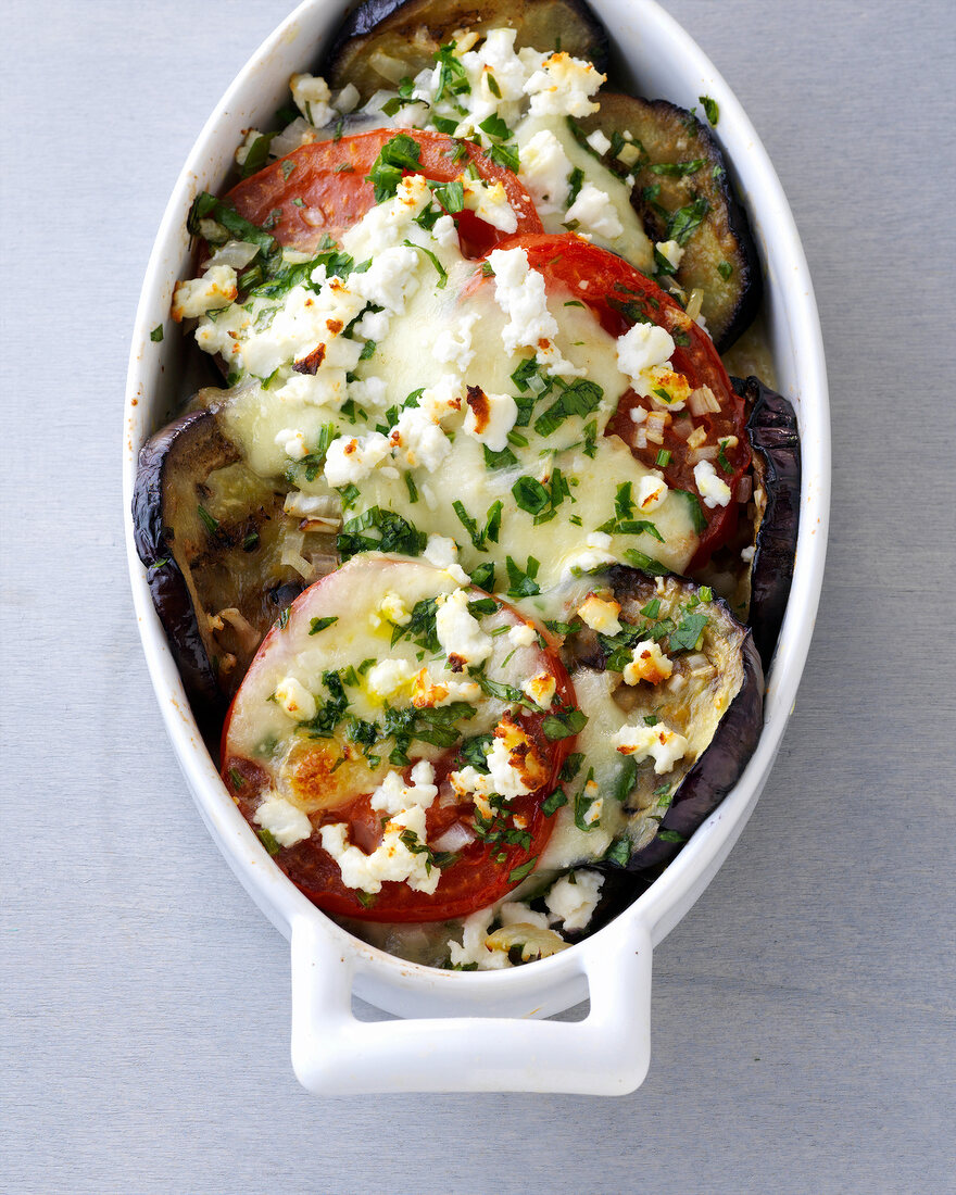 Baked eggplant in casserole