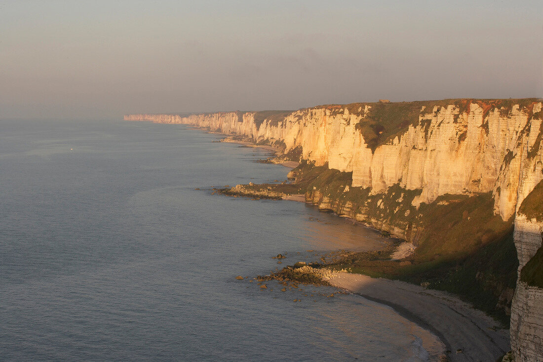 Picturesque view of sea and cliffs at Cote d'Albatre, France