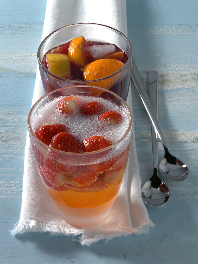 Sangria with citrus and apple wine punch