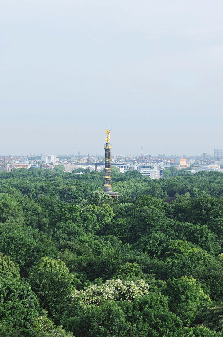 View of Victory Column and Berlin city, Germany