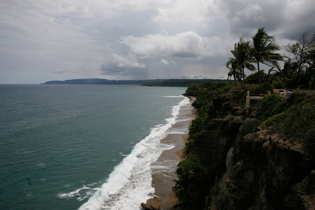 Beach with rocky coast in Costa Rica