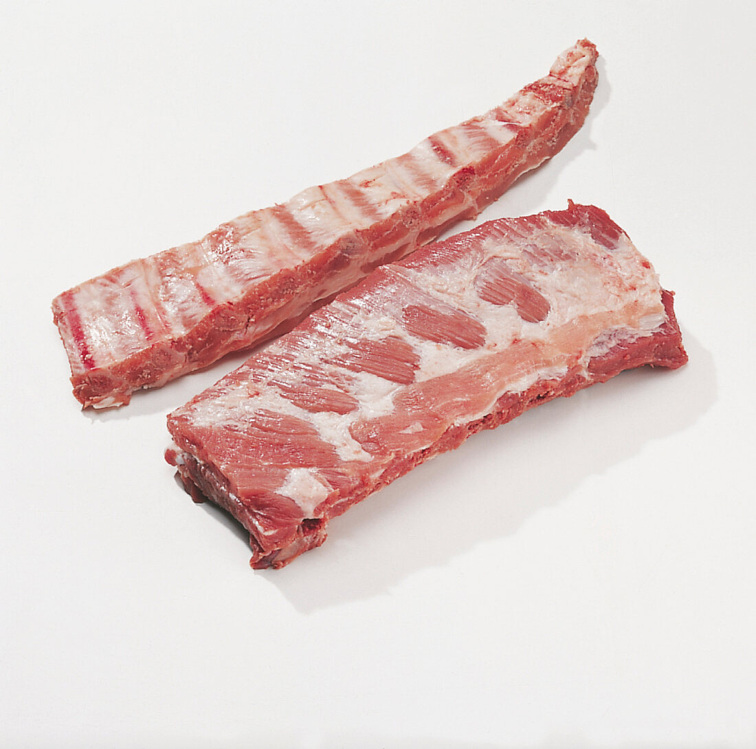 Fleisch, Geteilte Rippen, rohe Spareribs