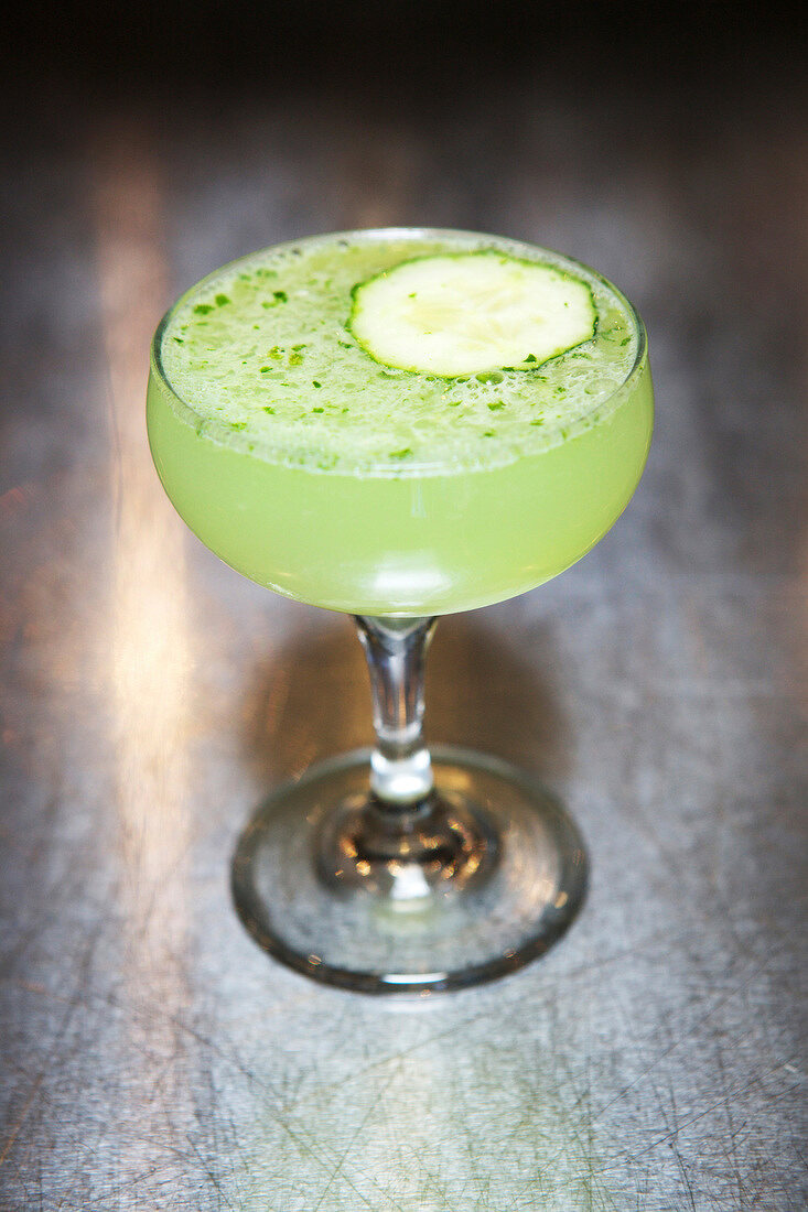 Eastside green cocktail in glass
