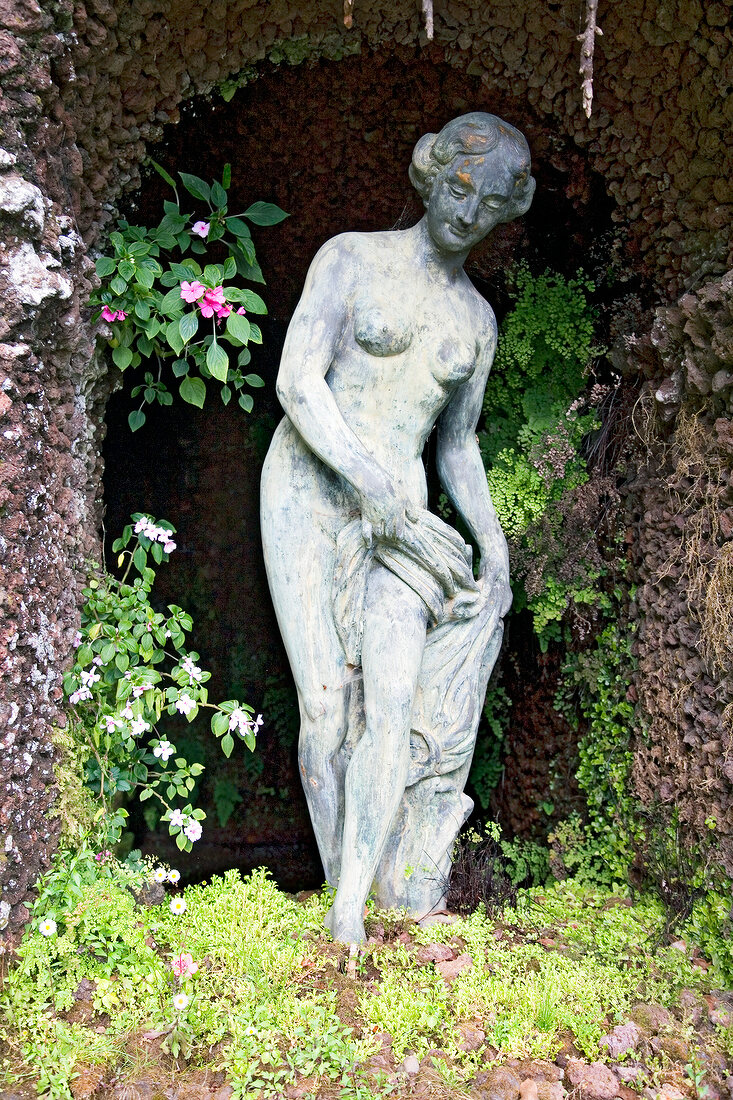 Statue with human representation in Jardim Tropical Monte Palace, Madeira